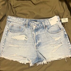 Aeropostale Outfitters Distressed Light Blue Jean Shorts